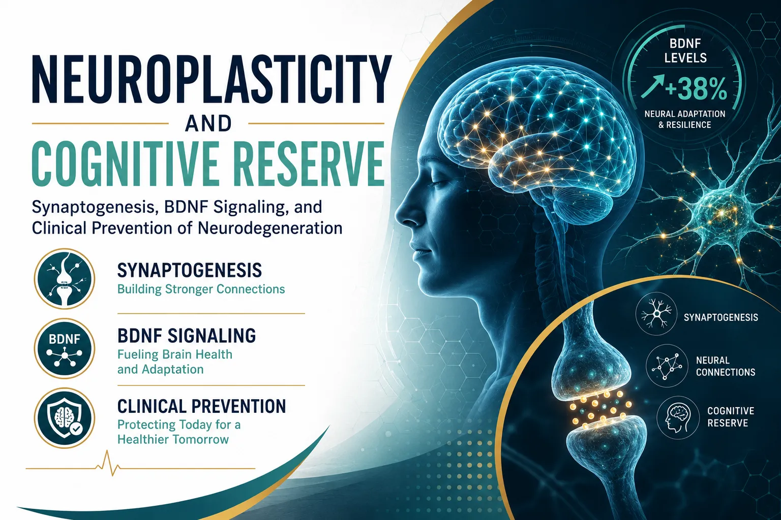 Neuroplasticity and Cognitive Reserve: Synaptogenesis, BDNF Signaling, and Clinical Prevention of Neurodegeneration