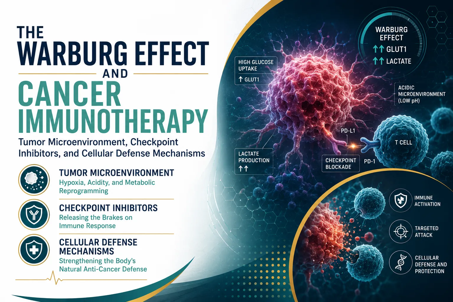 The Warburg Effect and Cancer Immunotherapy: Tumor Microenvironment, Checkpoint Inhibitors, and Cellular Defense Mechanisms